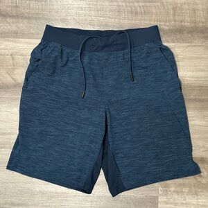 Lululemon Men’s Athletic Shorts Medium Blue Drawstring Waist Zip Pocket Light